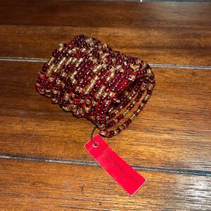 Garnet & Gold Bangles Beaded Bracelet from Boutique